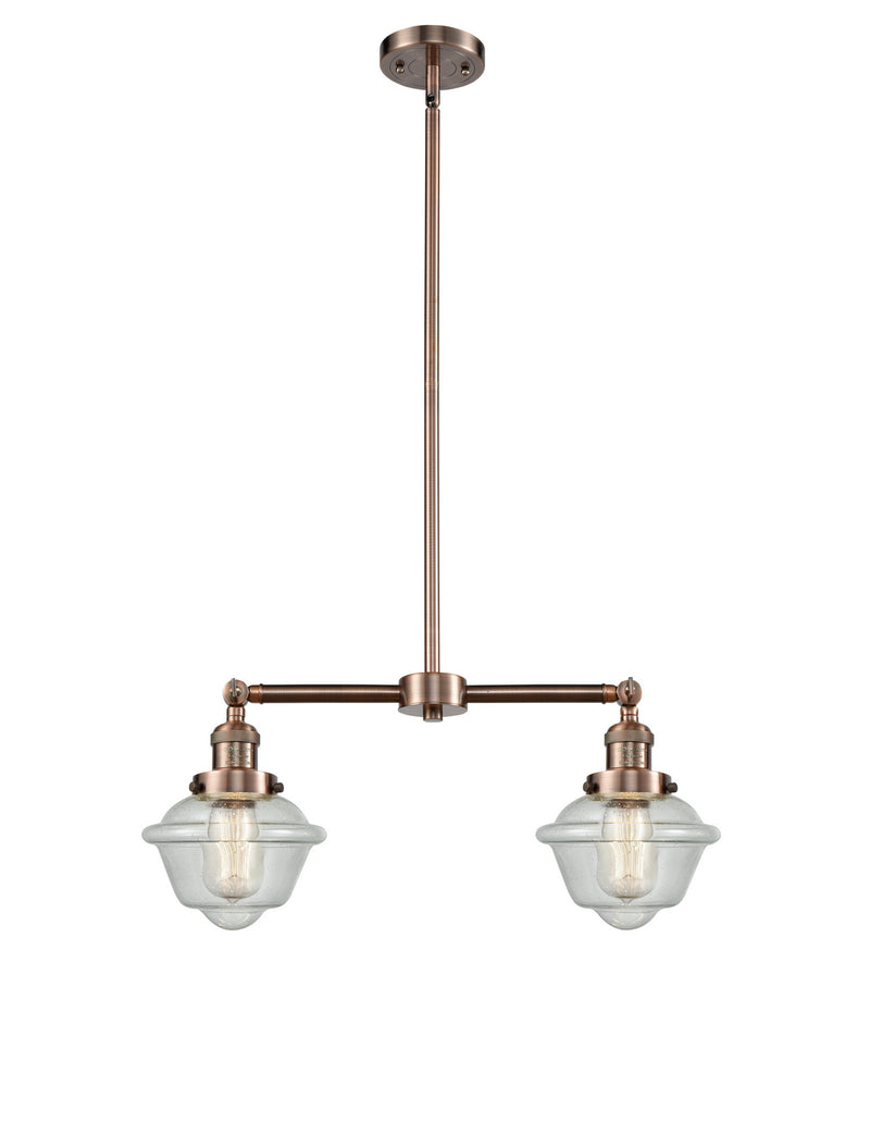 Innovations 209-AC-G534-LED LED Island Pendant, Antique Copper