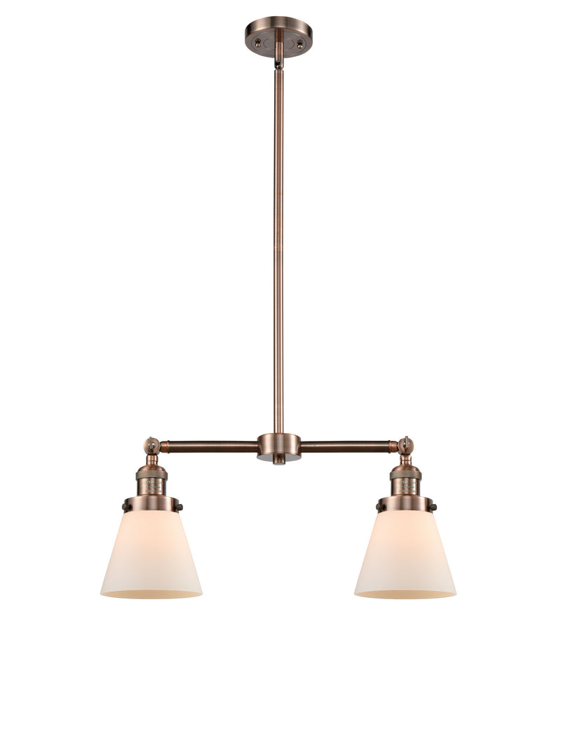 Innovations 209-AC-G61 Two Light Island Pendant, Antique Copper