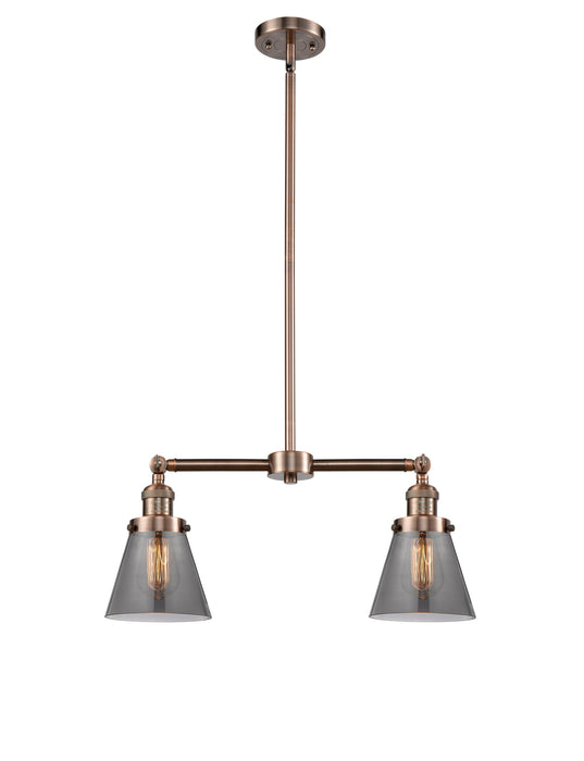 Innovations 209-AC-G63 Two Light Island Pendant, Antique Copper