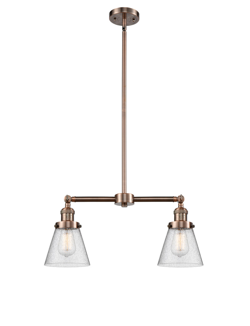 Innovations 209-AC-G64 Two Light Island Pendant, Antique Copper