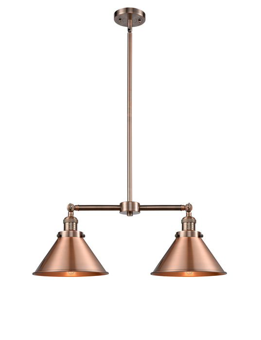 Innovations 209-AC-M10-AC Two Light Island Pendant, Antique Copper