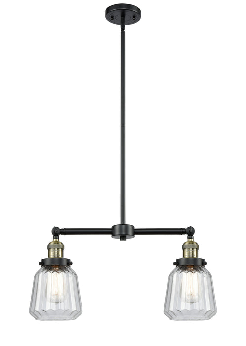 Innovations 209-BAB-G142 Two Light Island Pendant, Black Antique Brass