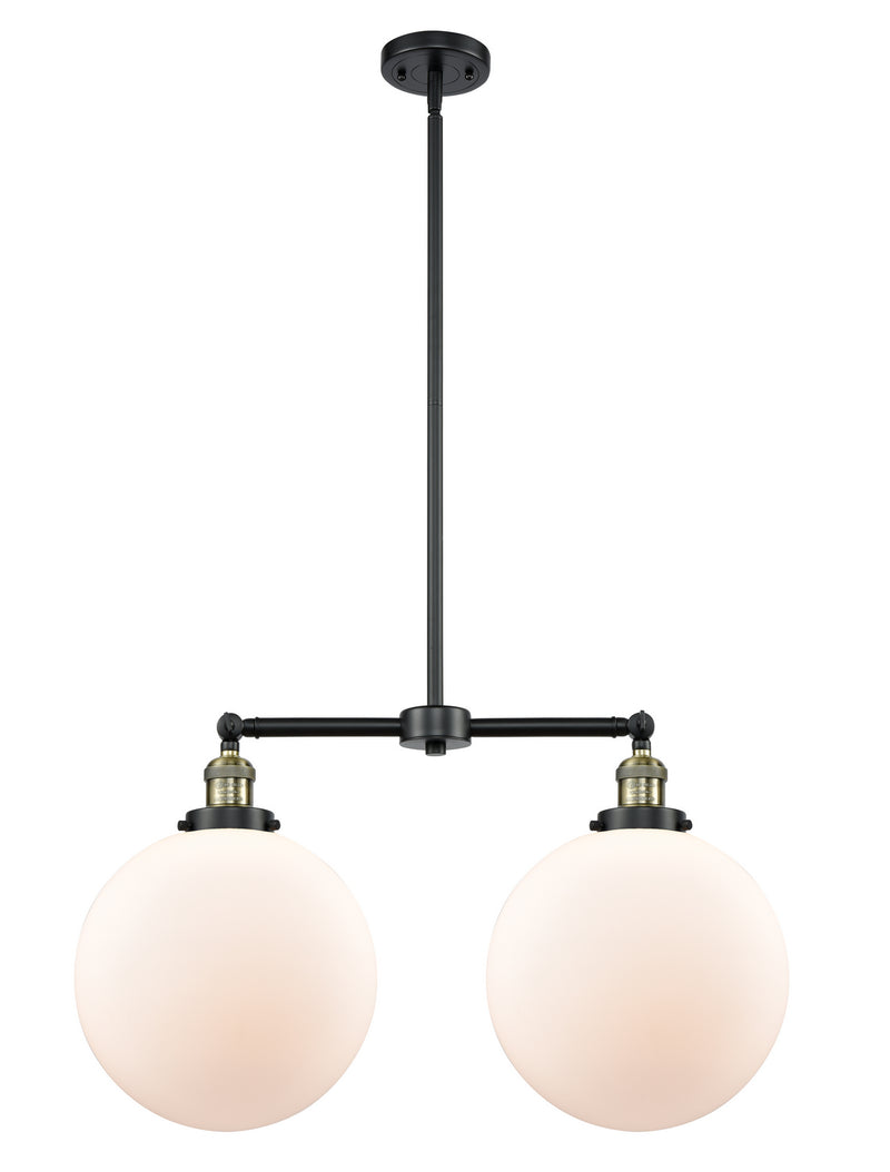 Innovations 209-BAB-G201-12 Two Light Island Pendant, Black Antique Brass