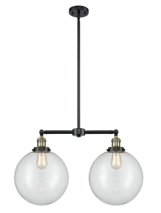 Innovations 209-BAB-G202-12 Two Light Island Pendant, Black Antique Brass