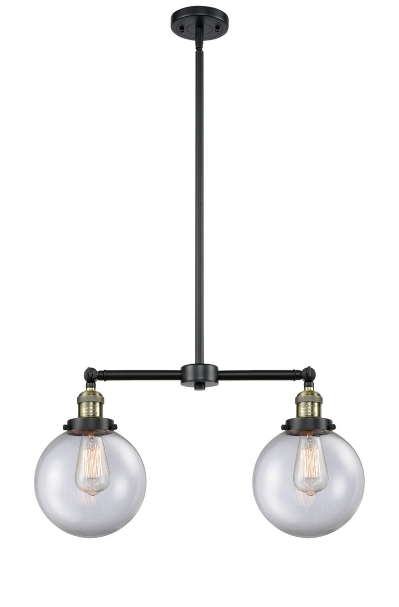 Innovations 209-BAB-G202-8-LED LED Island Pendant, Black Antique Brass