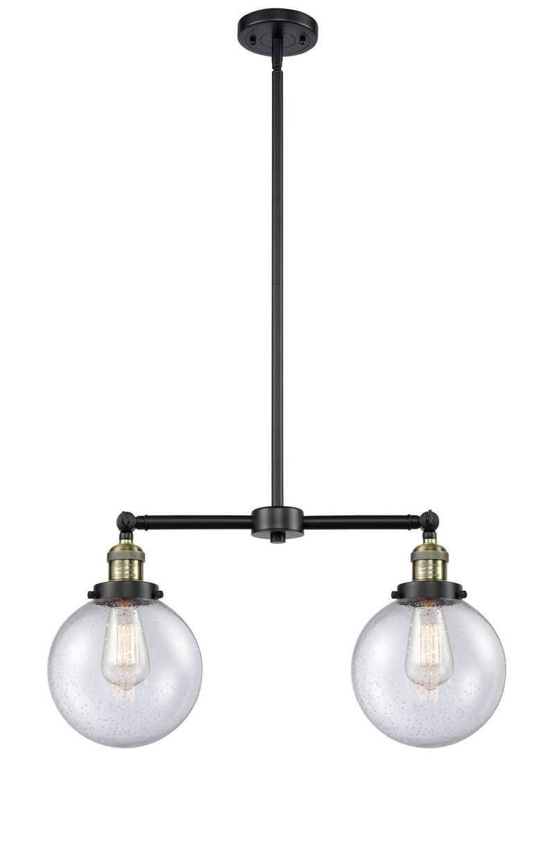 Innovations 209-BAB-G204-8-LED LED Island Pendant, Black Antique Brass