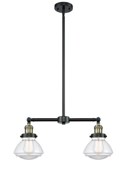 Innovations 209-BAB-G322 Two Light Island Pendant, Black Antique Brass