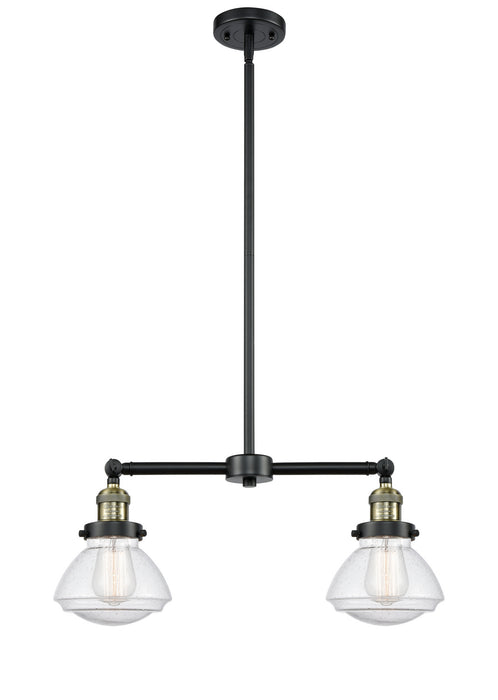 Innovations 209-BAB-G324 Two Light Island Pendant, Black Antique Brass