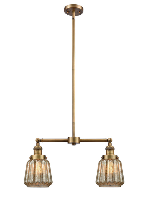 Innovations 209-BB-G146 Two Light Island Pendant, Brushed Brass