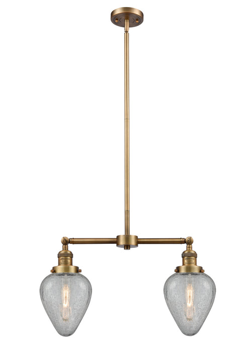 Innovations 209-BB-G165 Two Light Island Pendant, Brushed Brass