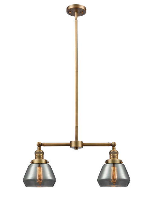 Innovations 209-BB-G173 Two Light Island Pendant, Brushed Brass