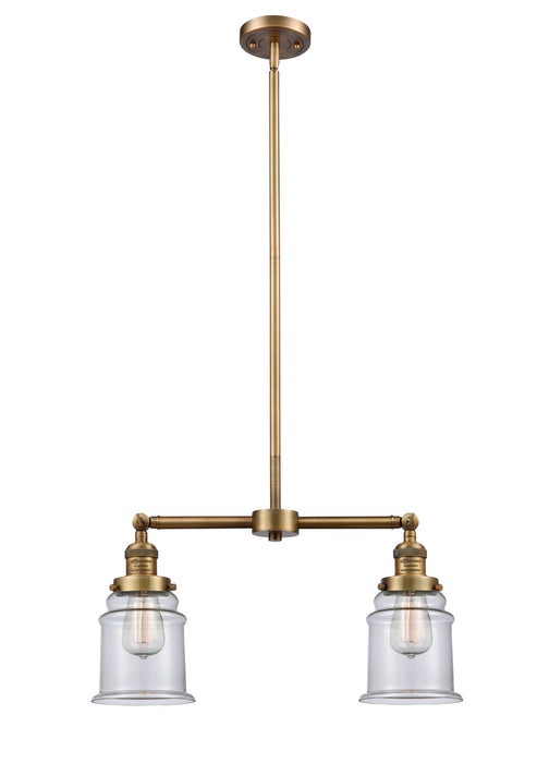 Innovations 209-BB-G182 Two Light Island Pendant, Brushed Brass