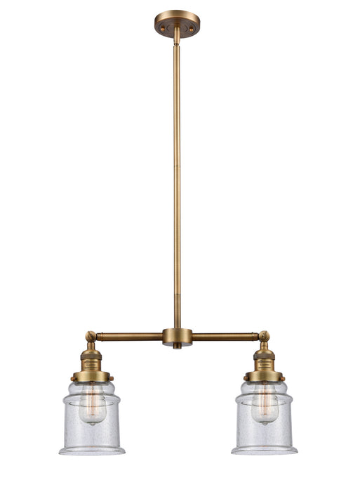 Innovations 209-BB-G184 Two Light Island Pendant, Brushed Brass