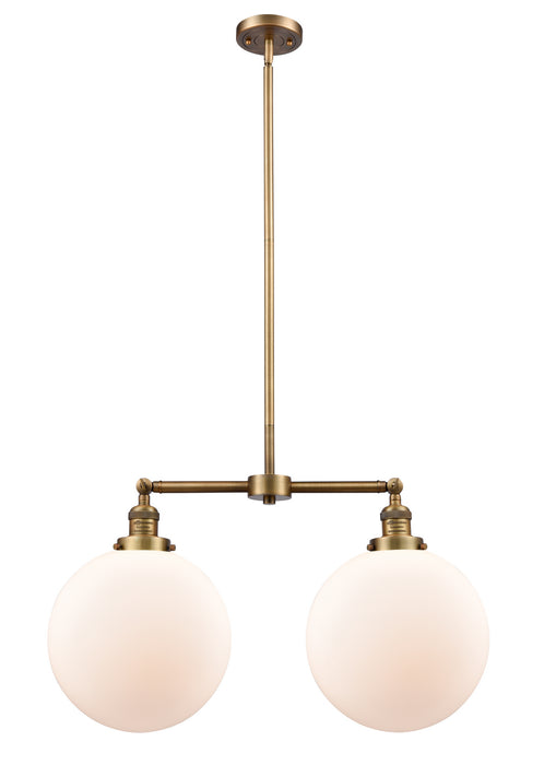 Innovations 209-BB-G201-12 Two Light Island Pendant, Brushed Brass