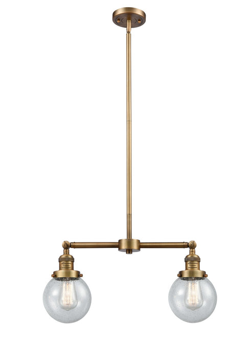 Innovations 209-BB-G204-6-LED LED Island Pendant, Brushed Brass