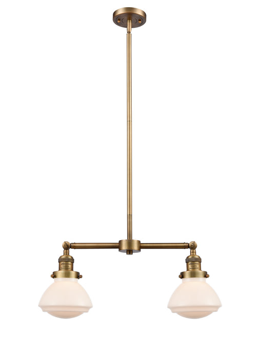 Innovations 209-BB-G321 Two Light Island Pendant, Brushed Brass