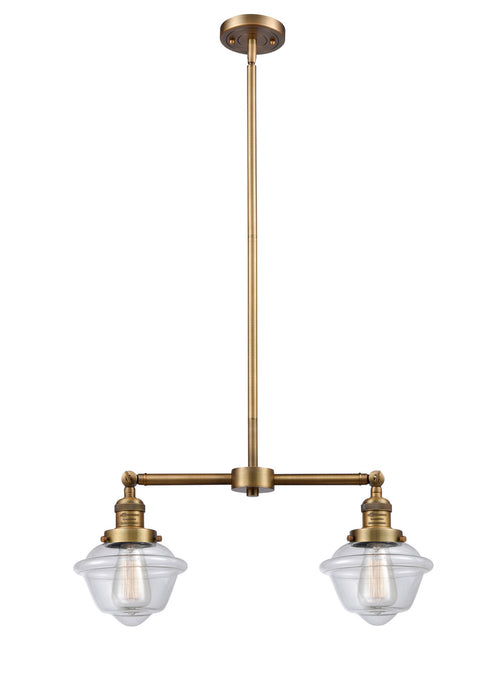 Innovations 209-BB-G532 Two Light Island Pendant, Brushed Brass