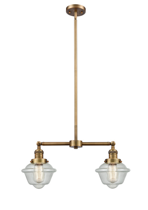 Innovations 209-BB-G534 Two Light Island Pendant, Brushed Brass