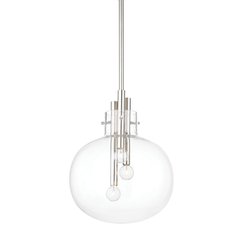 Hudson Valley 3914-PN Three Light Pendant, Polished Nickel