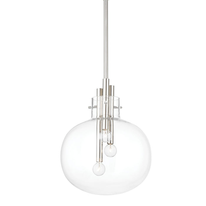 Hudson Valley 3914-PN Three Light Pendant, Polished Nickel