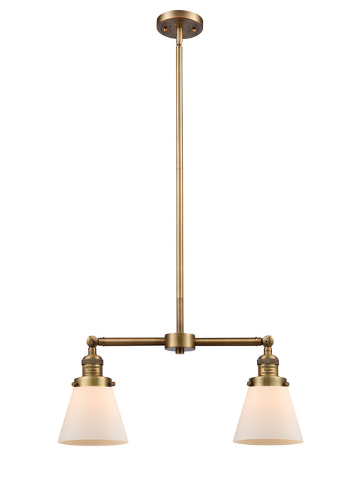 Innovations 209-BB-G61 Two Light Island Pendant, Brushed Brass