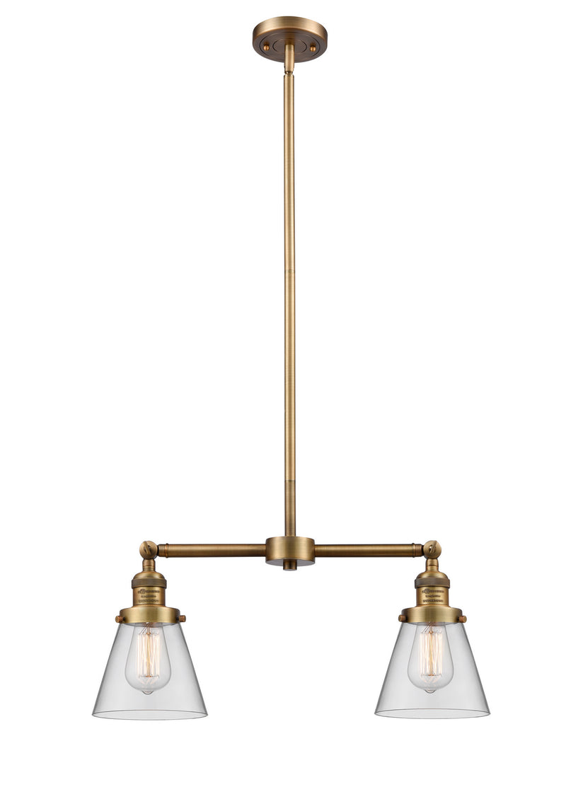 Innovations 209-BB-G62 Two Light Island Pendant, Brushed Brass