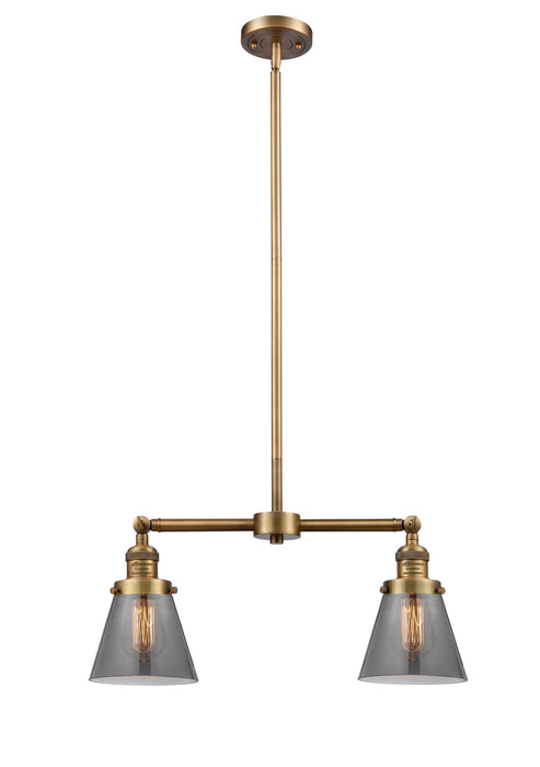 Innovations 209-BB-G63 Two Light Island Pendant, Brushed Brass