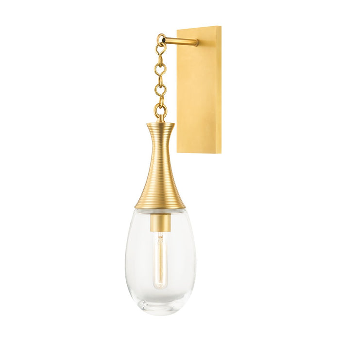 Hudson Valley 3931-AGB One Light Wall Sconce, Aged Brass