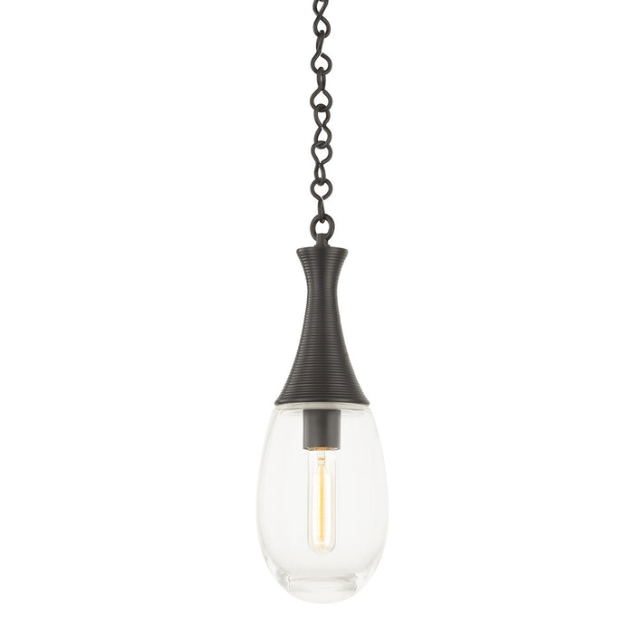 Hudson Valley 3936-BBR One Light Pendant, Black Brass