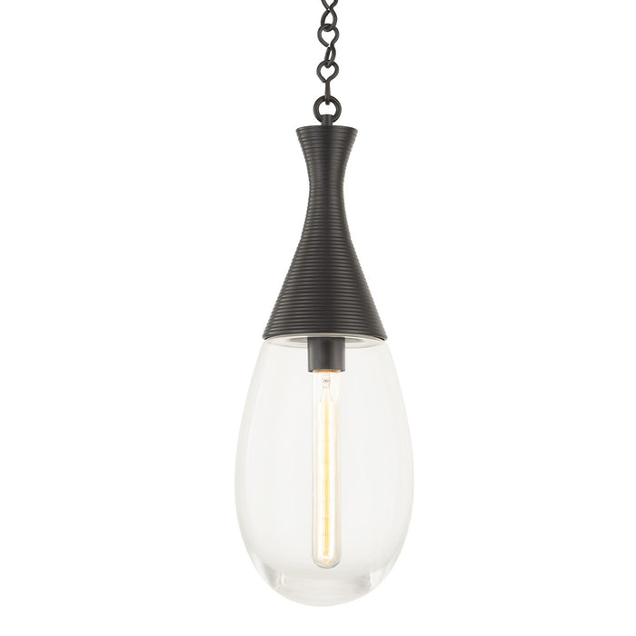 Hudson Valley 3938-BBR One Light Pendant, Black Brass