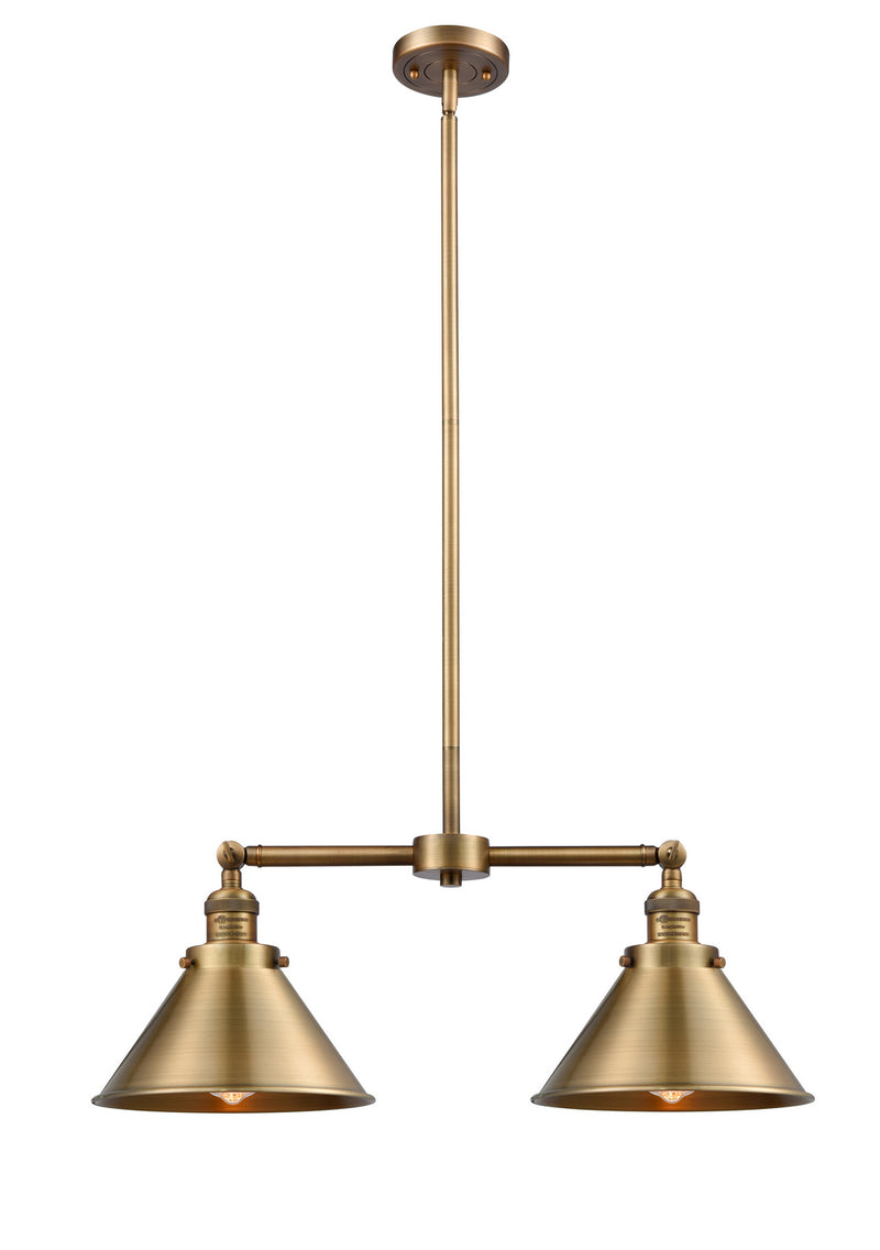 Innovations 209-BB-M10-BB Two Light Island Pendant, Brushed Brass