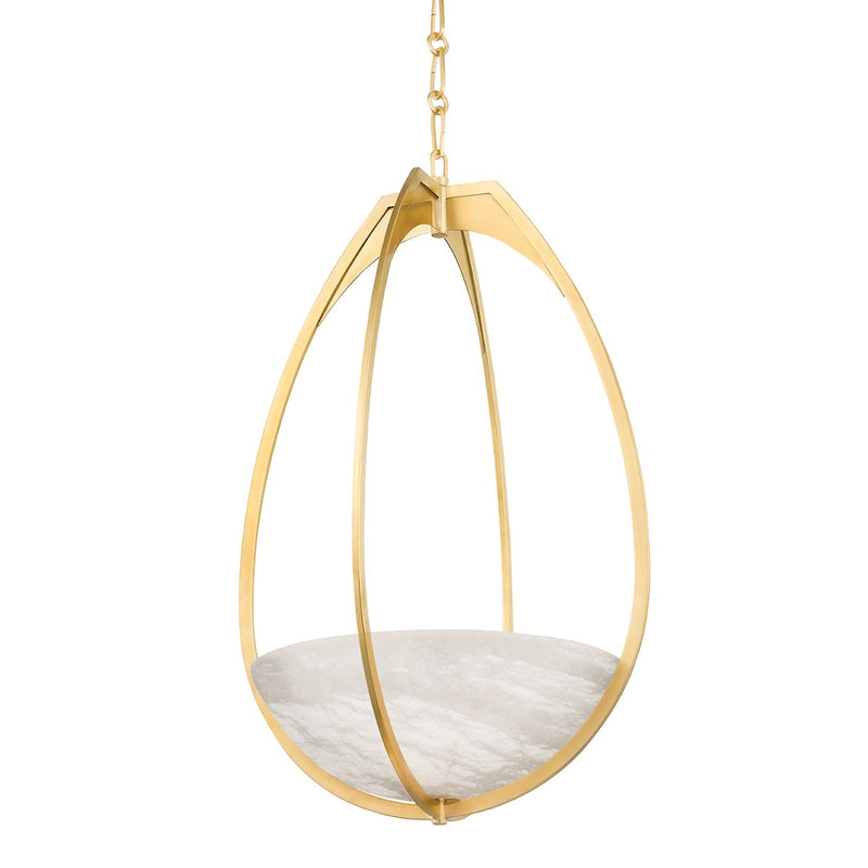 Hudson Valley 4319-AGB LED Pendant, Aged Brass