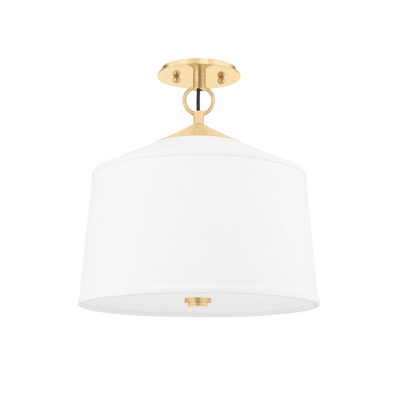 Hudson Valley 5210-AGB One Light Semi Flush Mount, Aged Brass