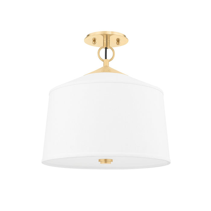 Hudson Valley 5210-AGB One Light Semi Flush Mount, Aged Brass
