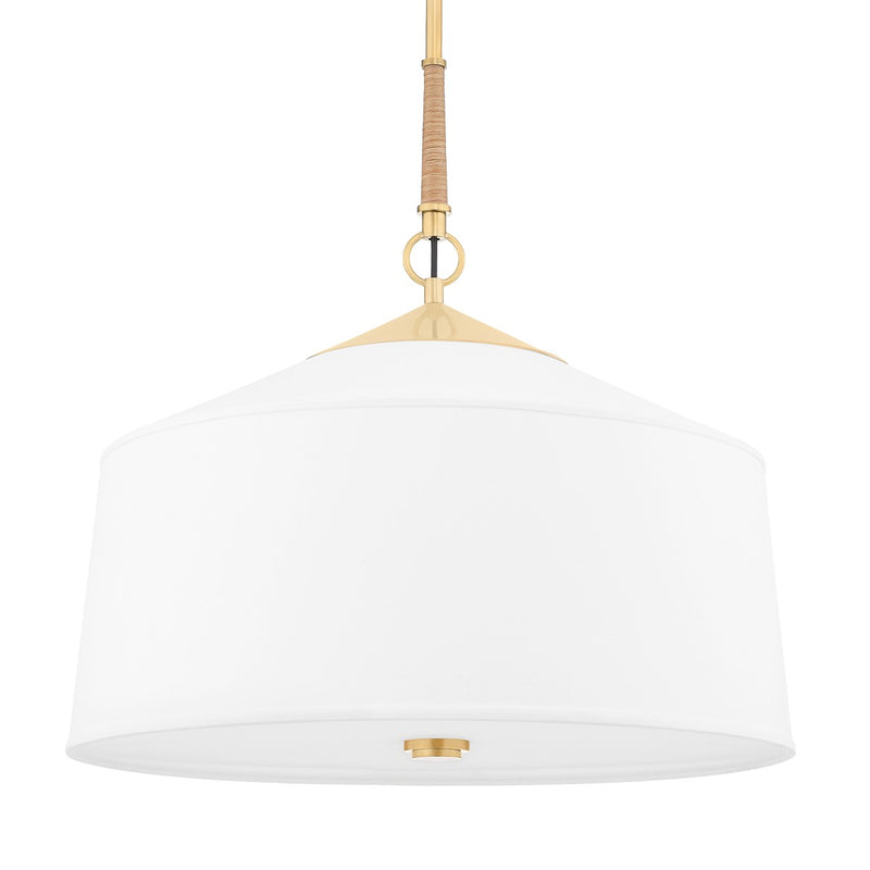 Hudson Valley 5223-AGB Three Light Pendant, Aged Brass