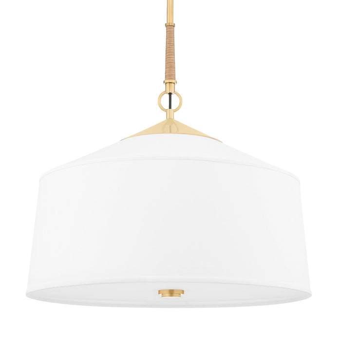 Hudson Valley 5223-AGB Three Light Pendant, Aged Brass