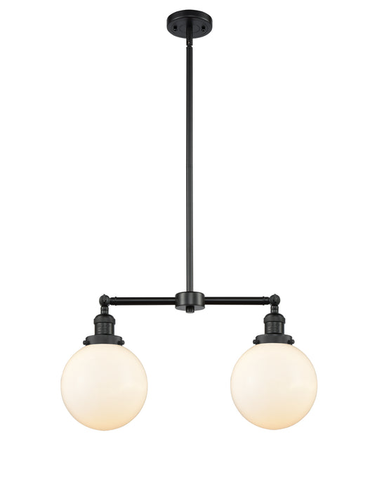 Innovations 209-BK-G201-8 Two Light Island Pendant, Matte Black