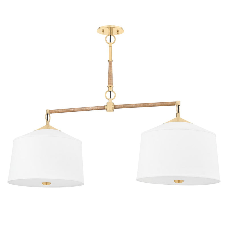Hudson Valley 5240-AGB Two Light Island Pendant, Aged Brass