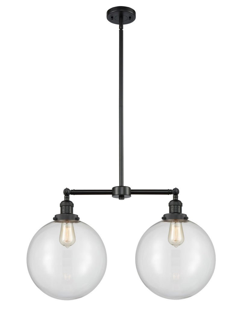 Innovations 209-BK-G202-12-LED LED Island Pendant, Matte Black