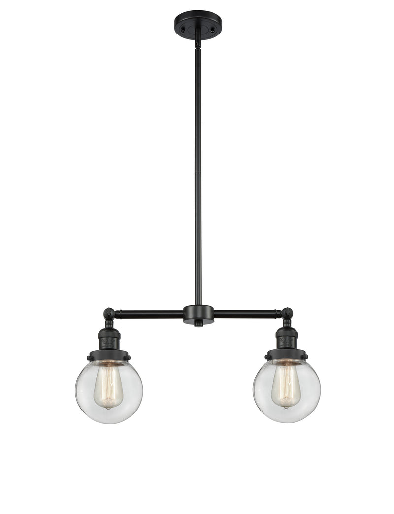 Innovations 209-BK-G202-6-LED LED Island Pendant, Matte Black