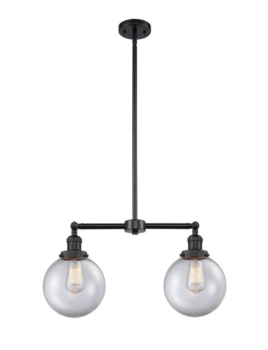 Innovations 209-BK-G202-8-LED LED Island Pendant, Matte Black