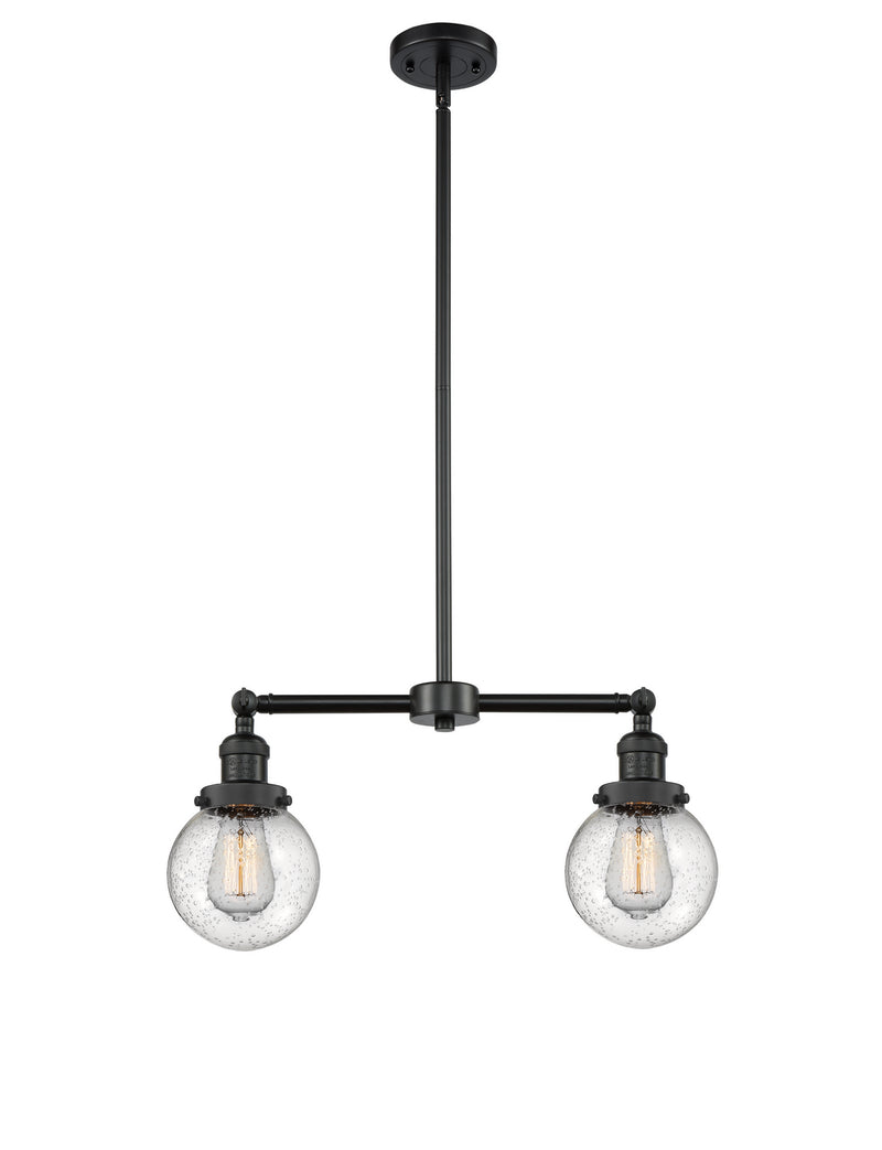 Innovations 209-BK-G204-6-LED LED Island Pendant, Matte Black