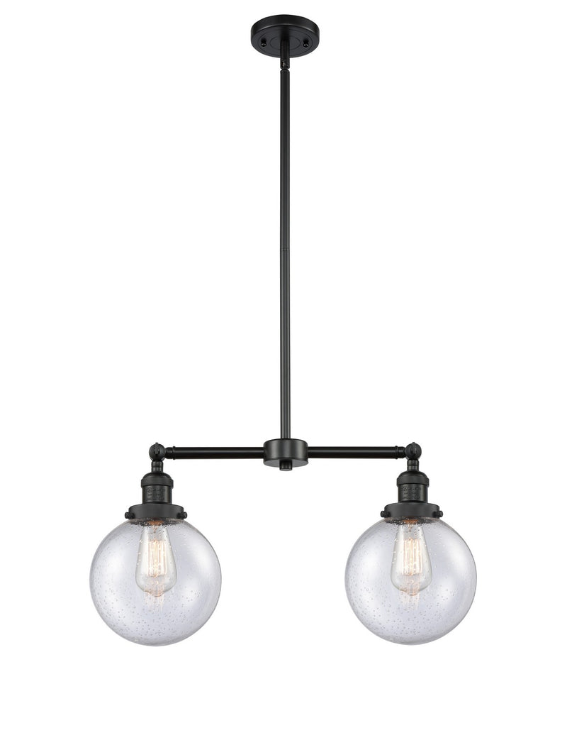 Innovations 209-BK-G204-8-LED LED Island Pendant, Matte Black