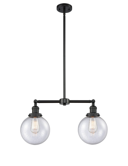 Innovations 209-BK-G204-8-LED LED Island Pendant, Matte Black