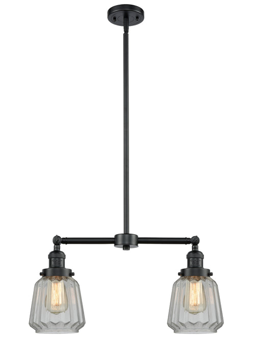 Innovations 209-OB-G142 Two Light Island Pendant, Oil Rubbed Bronze