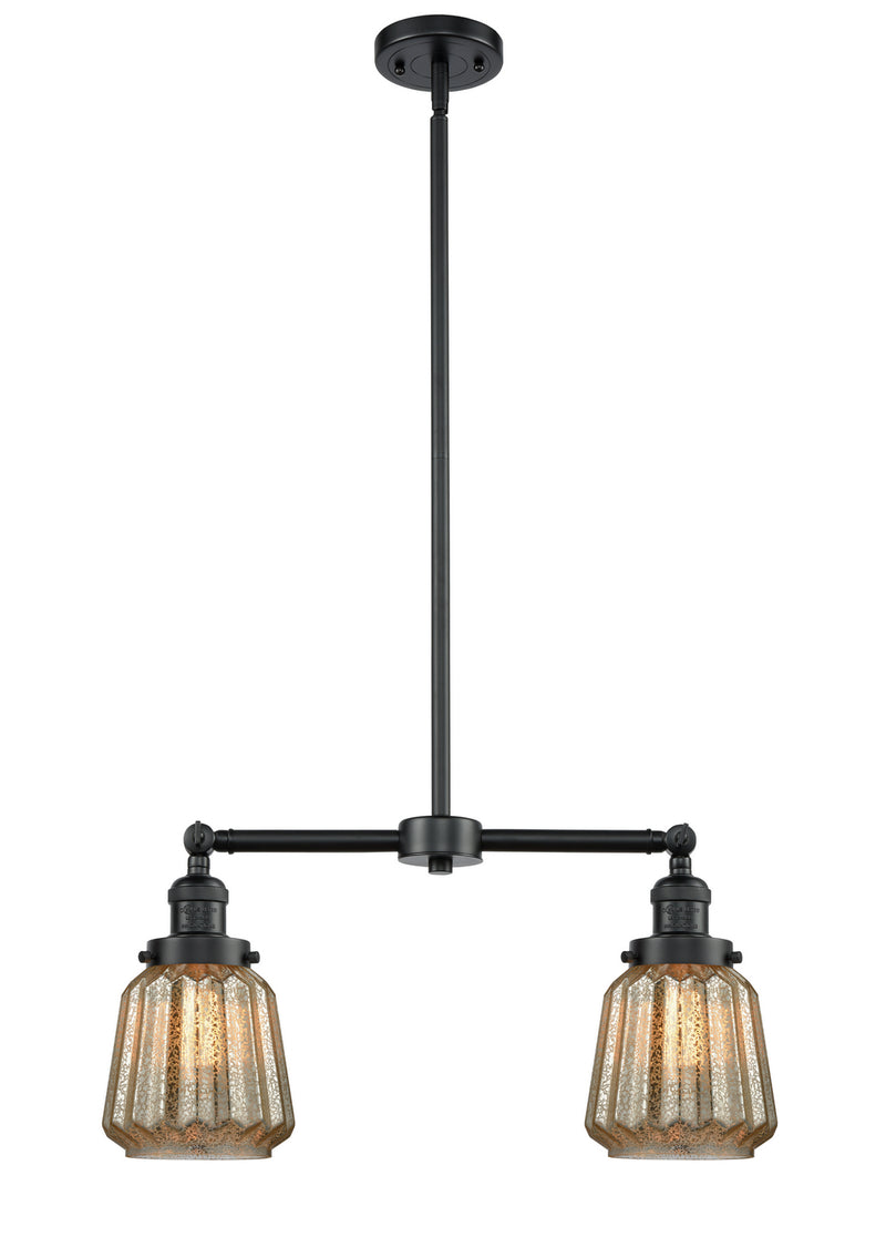 Innovations 209-OB-G146 Two Light Island Pendant, Oil Rubbed Bronze
