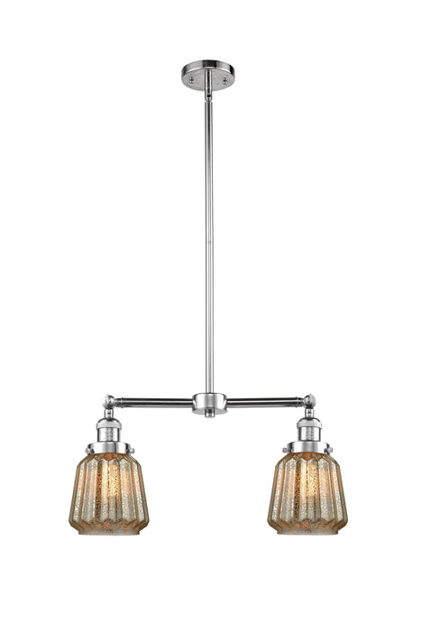 Innovations 209-PC-G146 Two Light Island Pendant, Polished Chrome