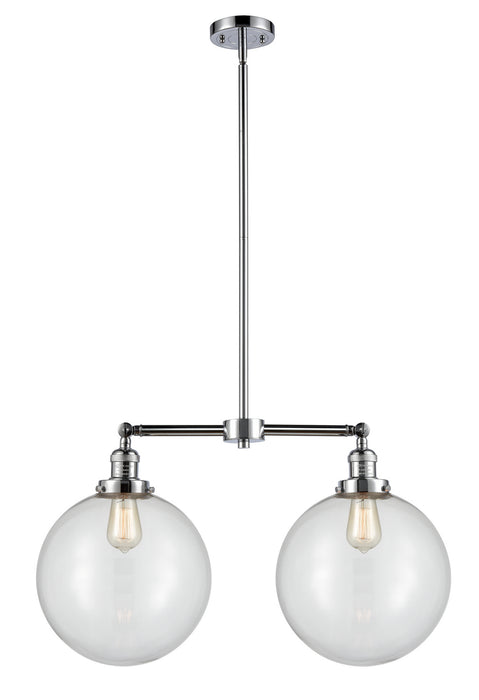 Innovations 209-PC-G202-12 Two Light Island Pendant, Polished Chrome