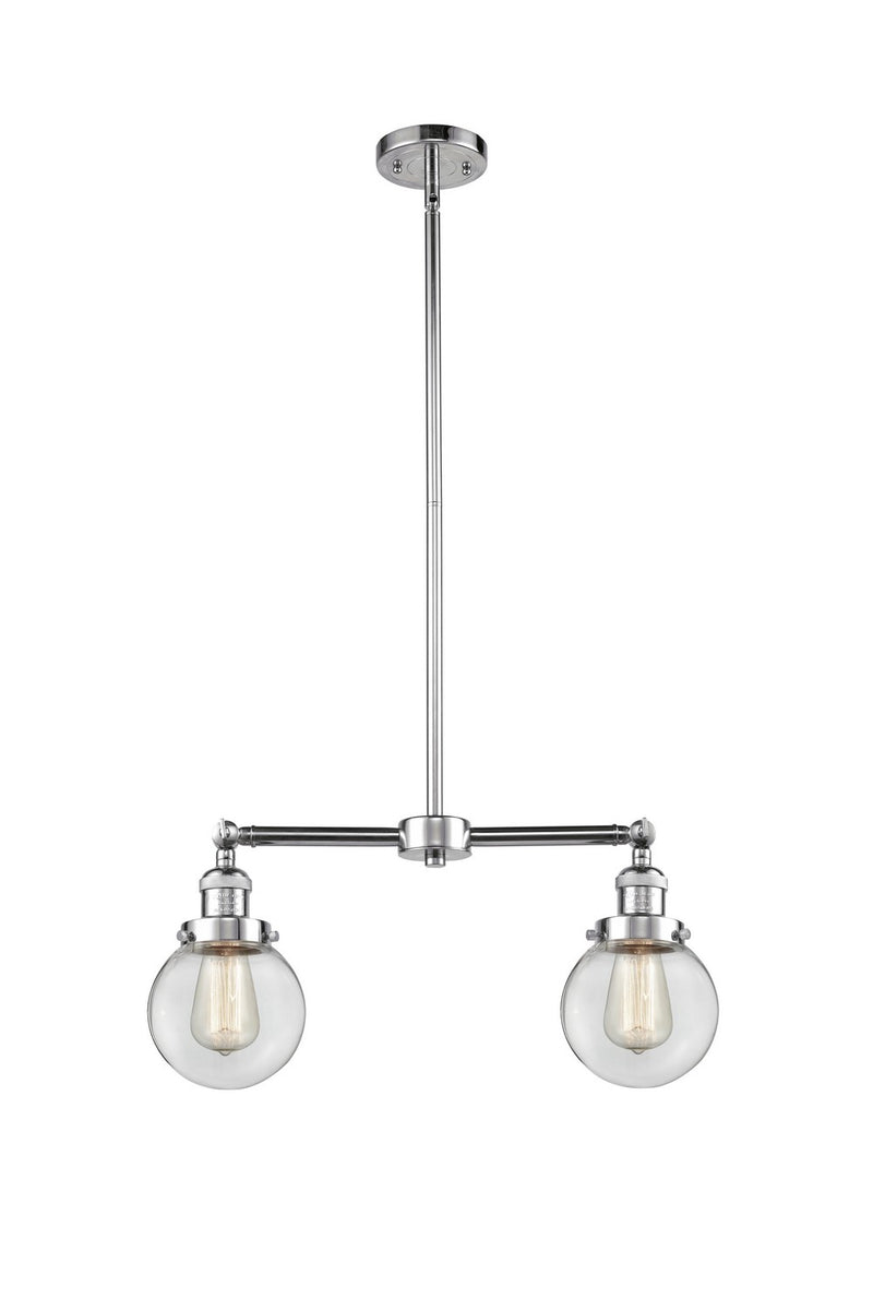 Innovations 209-PC-G202-6-LED LED Island Pendant, Polished Chrome