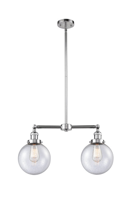 Innovations 209-PC-G204-8 Two Light Island Pendant, Polished Chrome
